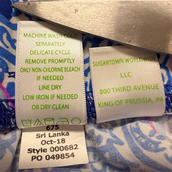 Lilly Pulitzer Blue and Pink Women’s Size Medium Pants - Picture 7 of 11